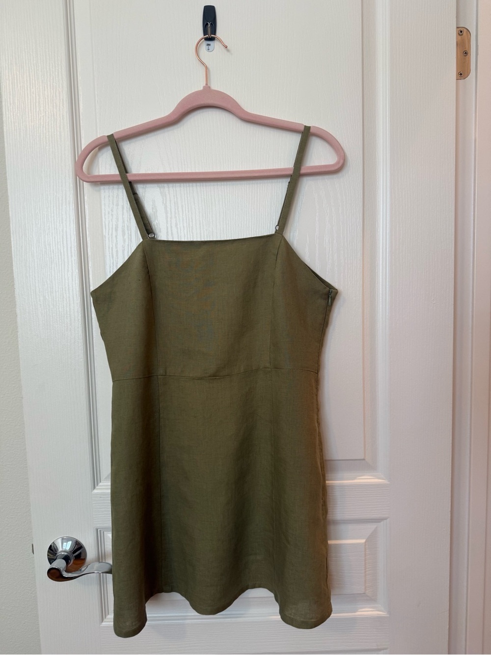 Olive Green Mini Dress with Adjustable Straps